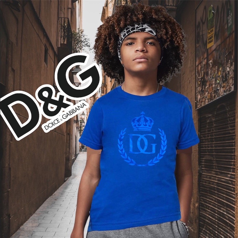 NWT Dolce & Gabbana Tshirt D&G Graphic Shirt Tee Kids Toddler Boys Girls Italy